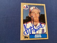BRYN SMITH SIGNED 1987 MINT TOPPS CARD # 505 EXPOS/  FREE POSTAGE!!!
