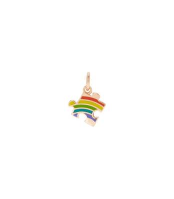 Rainbow DMC3005_PZZLS_EMX9R Charms 9Ct Rose Gold Enamel Puzzle Dodo Pendant