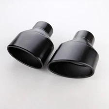 Weld On Stainless Steel 3" Inlet Exhaust Tips Oval Out T304 Slant Rolled Pair