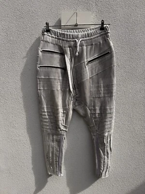 DEMOBAZA Dropcrotch White Grey Sweatpants Trousers Vintage Destroy Effect XL - Bild 1 von 4