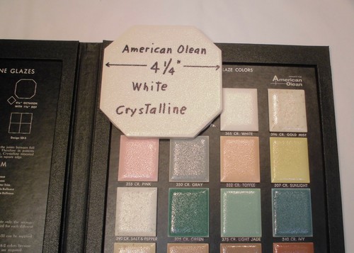 1 pc. Octagon Ceramic Tile 4-1/4": White Crystalline by American Olean Co. NEW - Picture 8 of 12