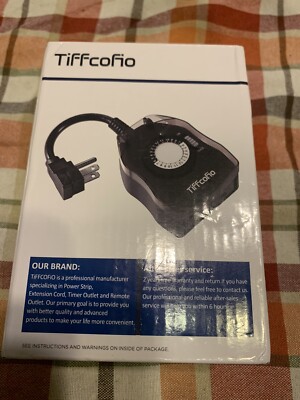 TiFFCOFiO Outdoor Timer Outlet, 24 Hour Mechanical Outdoor Timer #1703