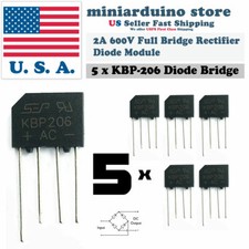 5PCS KBP206 Generic Diode Full Bridge Rectifier 2A 600V 4PIN