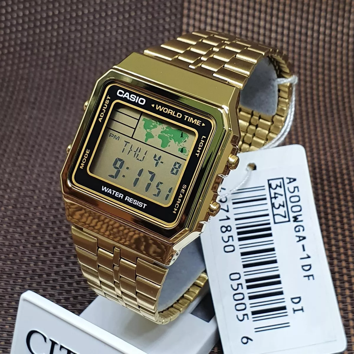 Casio A500Wga-1D Vintage Series Gold Tone Stainless Steel Bracelet Digital  Watch | Ebay