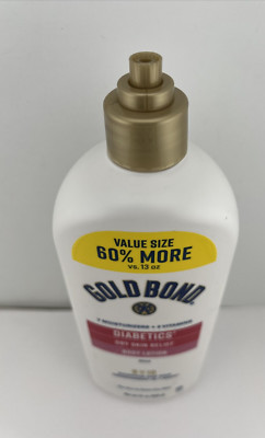 Gold Bond DIABETICS Body Lotion Dry Skin Relief, *BROKEN PUMP TOP* 21 oz