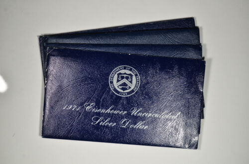 1971 S - 1974 S Eisenhower pack bleu Ike dollar enveloppes américaines - pas de pièces ! - Photo 1/6