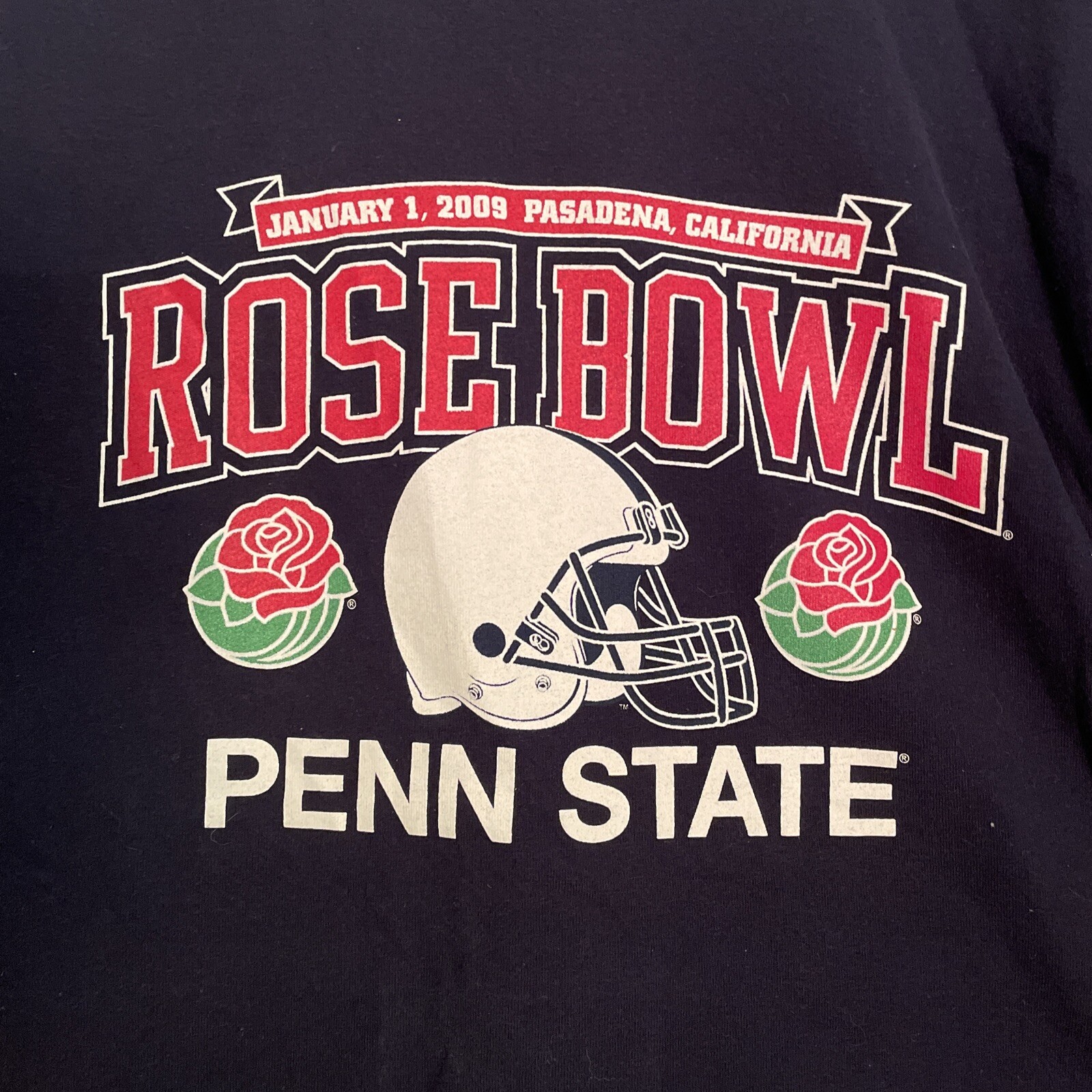 Penn State PSU 2009 Rose Bowl Men's Size Medium Blue Crewneck Tshirt