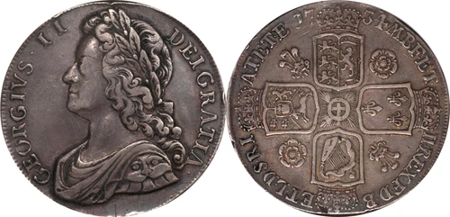 Great Britain 1734 George II Silver Crown NGC VF-30 OLD SLAB!! RARE DATE!!