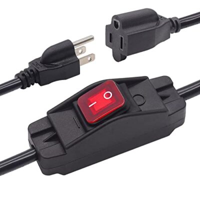 3 Prong Extension Cord with On/Off Switch Waterproof 14AWG Heavy Duty Power 