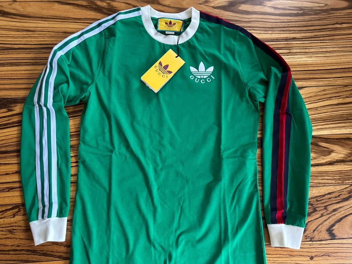 ☆ GUCCI x ADIDAS long-sleeve t-shirt コラボTシャツ ☆ GUCCI x Adidas Red Green Long Sleeve T-Shirt Men's Size M