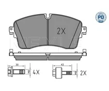 Brake pad set, disc brake MEYLE 0252248517/PD