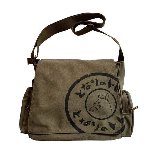 Canvas Handbag Large Capacity Crossbody Bag Cartoon Messenger Tote Bag