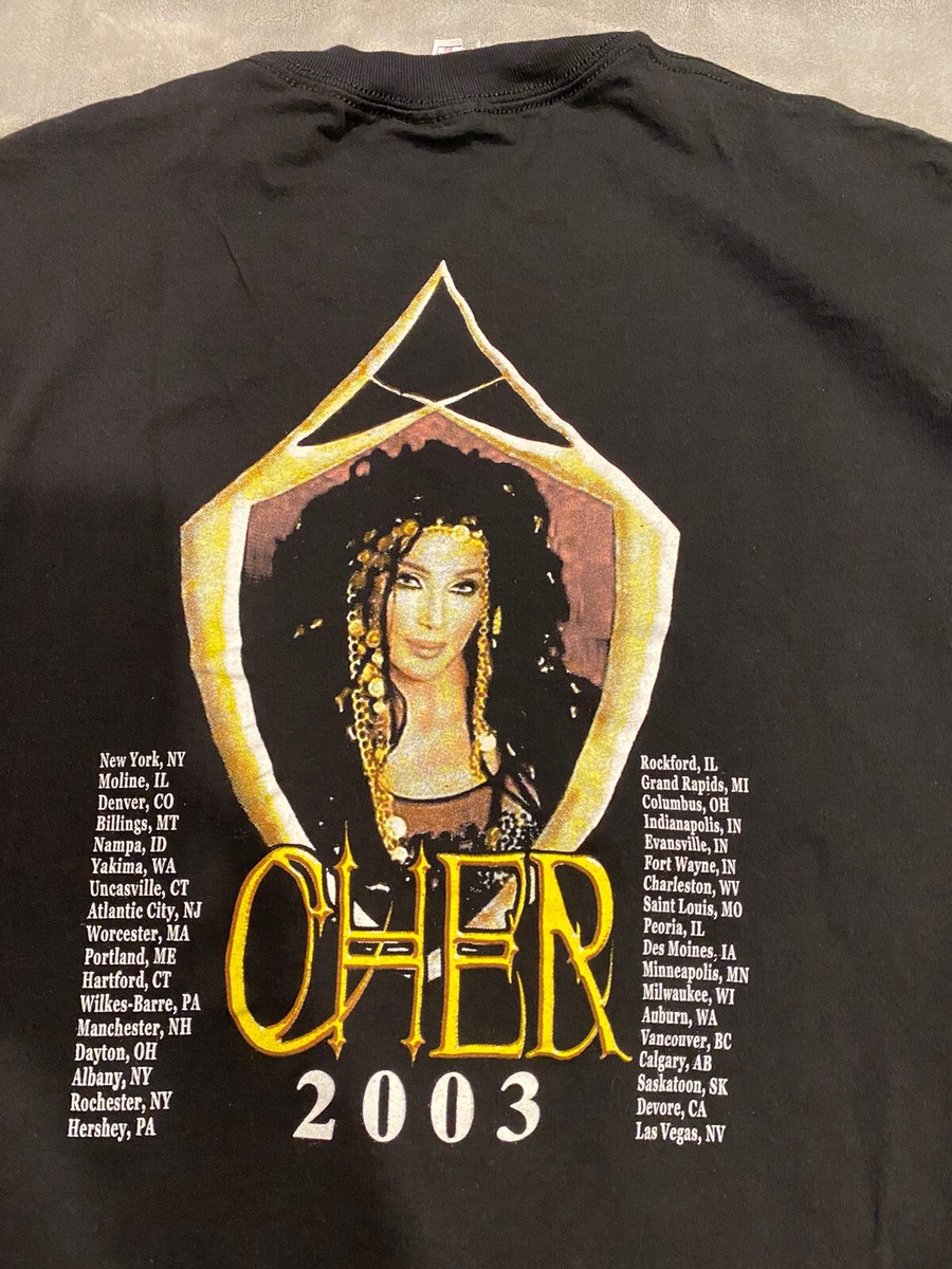 Vintage 2003 CHER LIVING PROOF Farewell TOUR Concert T SHIRT XL | eBay