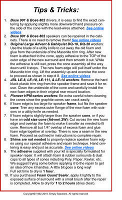 Infinity Beta 50, CS-3006, CS-3007 Kit Riparazione Surround - Foto 12