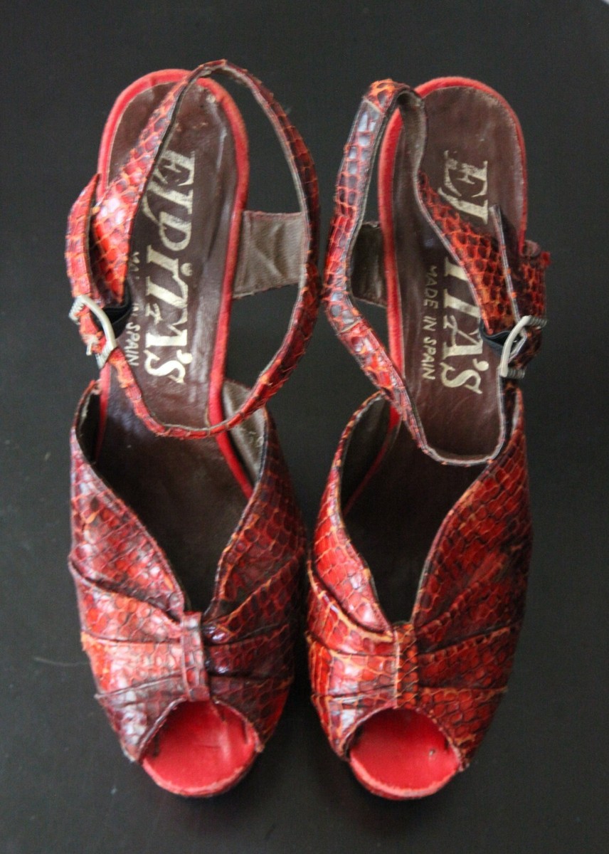 Vintage 1960s Platform Heels-Snakeskin with Wood Platform Vintage 1960s Platform Heels-Snakeskin with Wood Platform