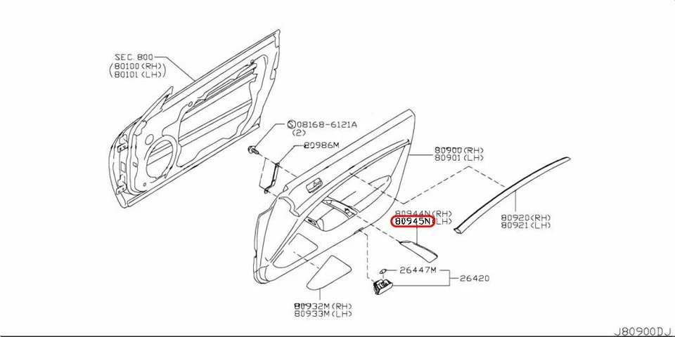 Nissan OEM Coupe Door Grip Caps Left 80945-JL03A for Infiniti - Image 3 of 4