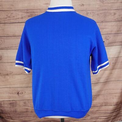 VINTAGE BLUE WHITE 2-TON TWO TONE BLANK SHORT SLEEVE SWEATSHIRT SZ 