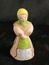 Kay Finch Scandinavian Figurine Pink & Green Flowers California Pottery 1939-63