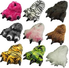 Boys and Girls Kids Soft Plush Fun Winter Animal Claw Paw Feet Indoor Slippers