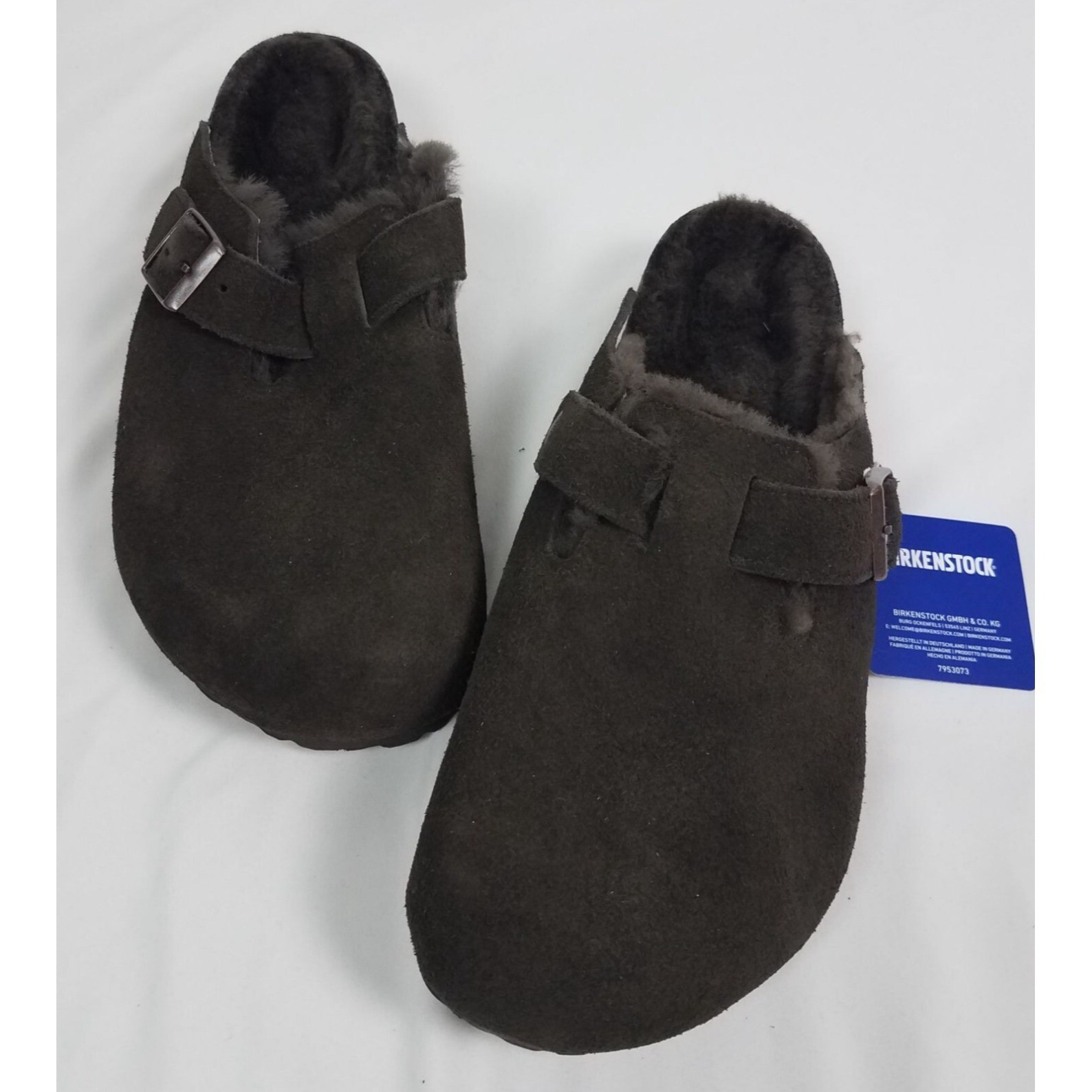Birkenstock Sz. 43 Boston Shearling Suede Leather Mocha/Mocha Suede/ Shearling | eBay