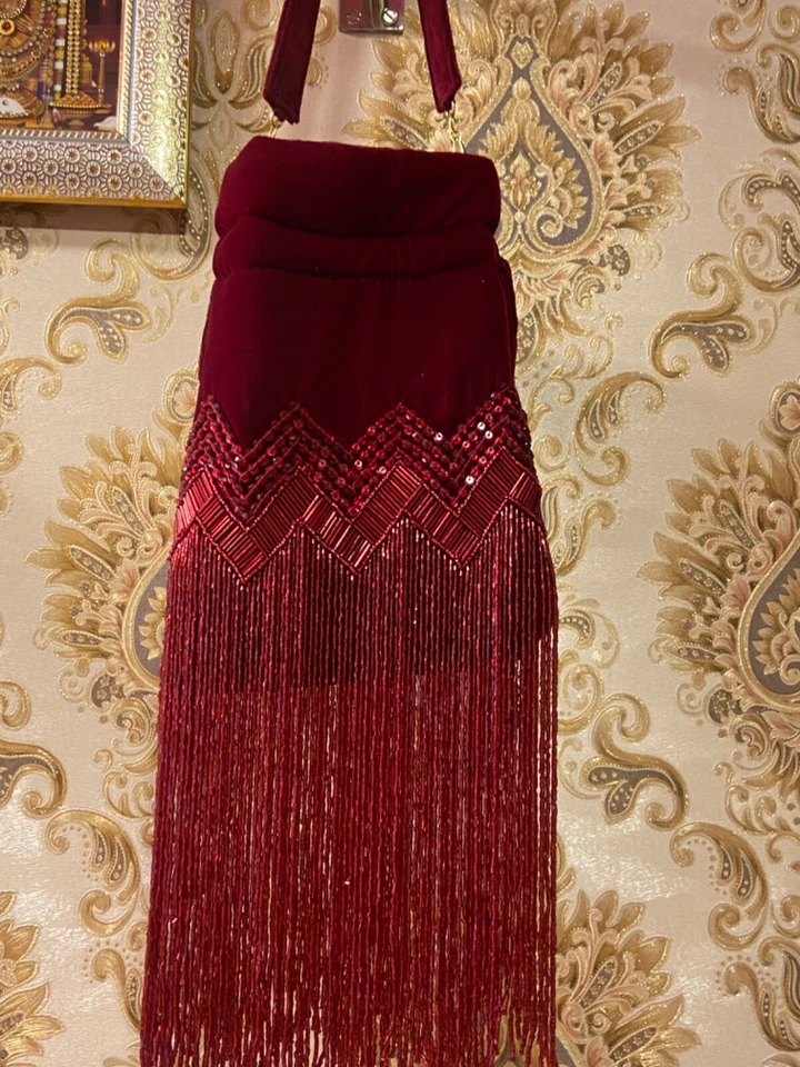 Красный бархат Potlis коктейль сумочка свадьбы Potli - Изображение 4 из 4