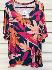 Lularoe Alli, Orange/Green Multicolored, NWT, 2XL