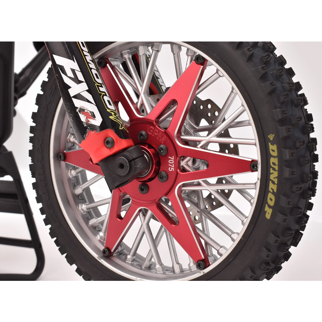 GPM Aluminum 7075 Front Wheel Pattern Buckle Red for Losi 1