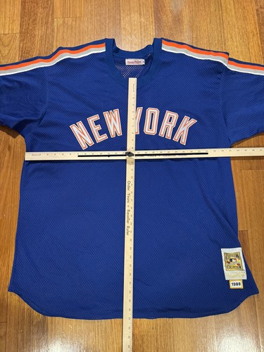 100% Authentic NY Mets Mitchell & Ness 1988 Darryl Strawberry #18Jersey Sz 48 XL - Picture 10 of 12
