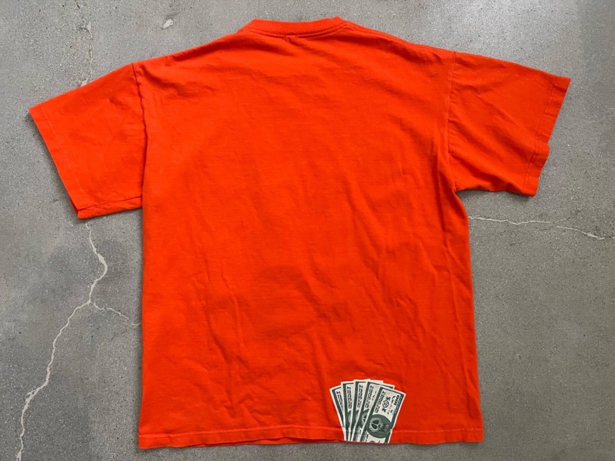 STUSSY Vintage Mens Dollar Sign $ Short Sleeve Tshirt Orange STUSSY Vintage Mens Dollar Sign $ Short Sleeve Tshirt Orange