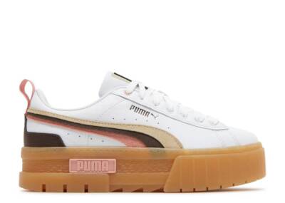 ぷゅ Puma Mayze Triplex White Pink Brown Tan Gum 384871 01 Women's Shoe