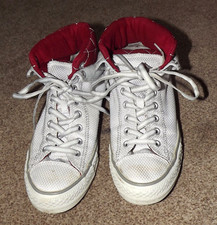 WOW CONVERSE ALL STAR RETRO WEISS ROT HI TOP BASEBALL STIEFEL SNEAKER UK 7,5 41