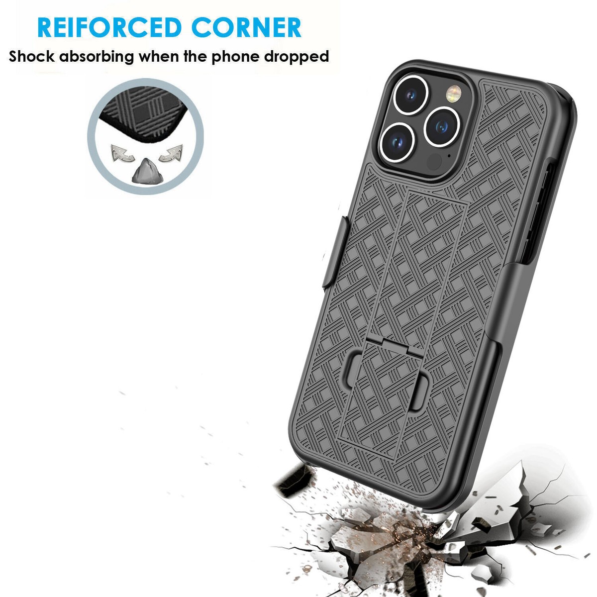 Ingrosso IPhone Custodia Completa Con Cavalletto Per Cricket Innovate E 5G - Vetro Temperato Incluso Custodia Cricket Innovate E - Foto 3