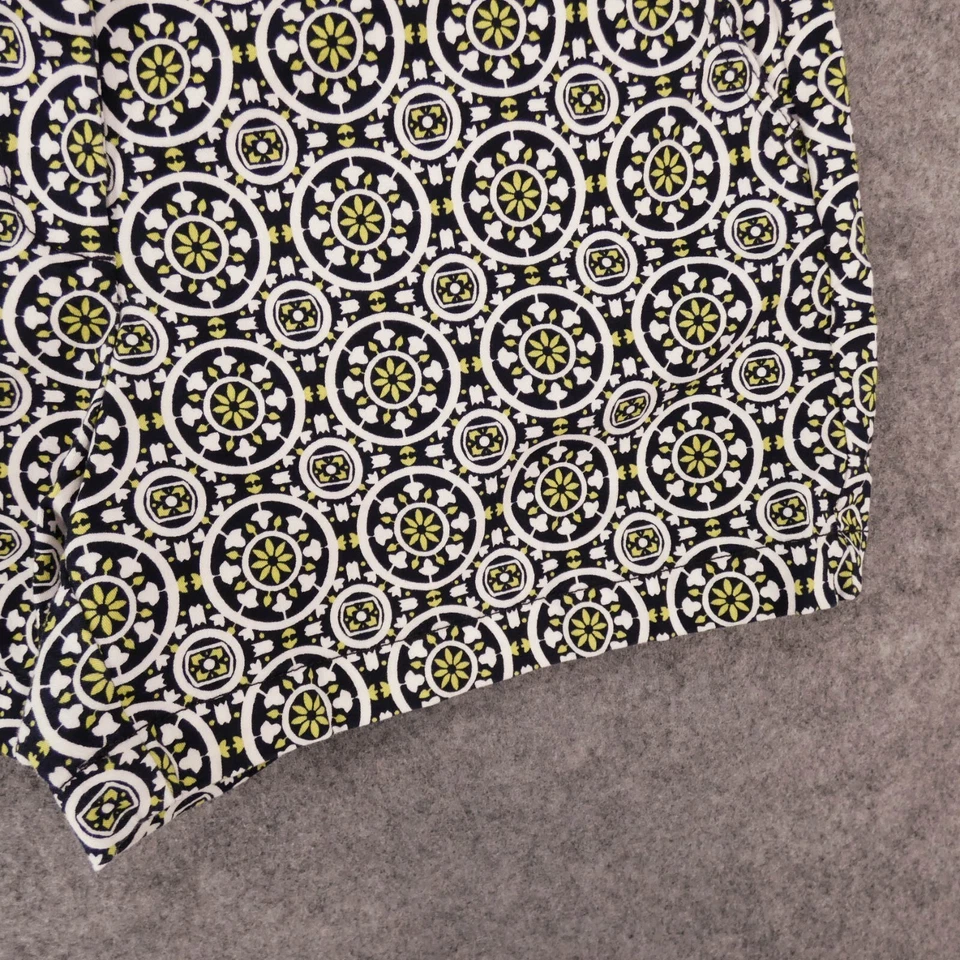 Pantalones Cortos Crown & Ivy Mujer 8P Chino Frente Plano Azul Marino Blanco Verde Geo Estampado Damas Foto 4 de 4