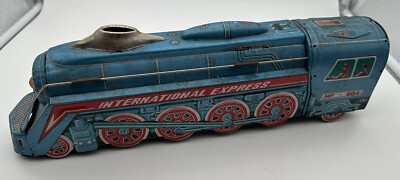 Blechspielzeug Zug International Express MF-804 ca. 40cm Lok Vintage