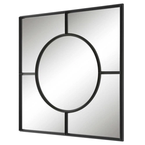 Uttermost Spurgeon Square Transitional MDF and Metal Window Mirror in Black - Picture 3 of 6