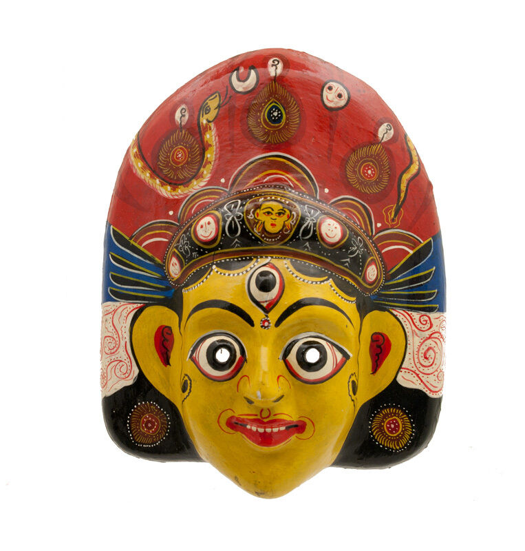 Maska Nepalski Mahakali Kali Taniec Indra Jatra Nepal Papier Make Mask 2424 Natychmiastowa dostawa super mile widziane