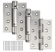 Door Hinges,3Pcs 4"Fire Rated Door Hinges Self Closing Adjustable SpringHinge E2