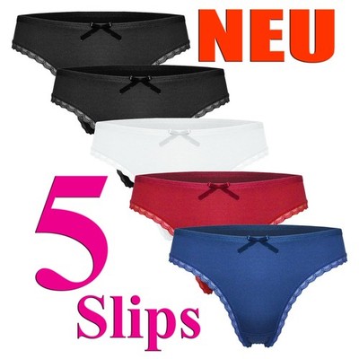 Damen Unterhosen Mädchen Slips 5er Packung vier Farben Briefs Panty Unterwäsche
