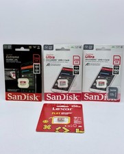 LOT of 4 - Sandisk 256GB Ultra MicroSDXC UHS-I Cards 150Mbs Speed - NEW