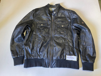 Manguun Vintage Motorcycle Jacket in Black Label XL Armpit/armpit 25'' (mc936)