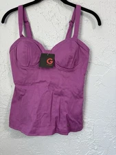 NWT G By Guess Joni Smocking Bustier top wireless camisole Size Small