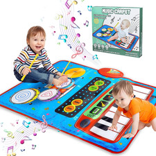 Baby 2 in 1 Musical Mats, Musical Toys, Piano Keyboard  Drum for Toddlers, Earl
