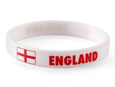 Image of ENGLAND Silicone Wristband World Cup Euros Football English Flag Rugby Cricket