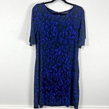 Tahari Jersey Shift Dress Abstract Stretch Lined 1/2 Sleeve Women's Size 12