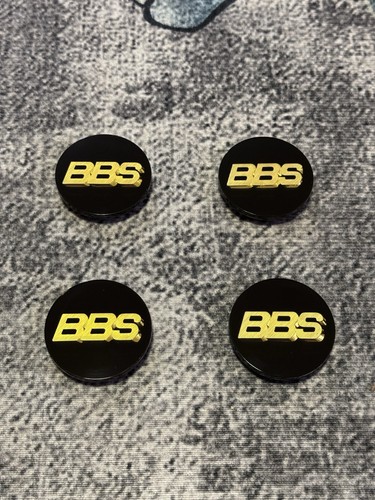 BBS RS LM RZ Center Caps Logos 70mm 09.24.030 Black Gold Set Of 4 - Bild 1 von 4