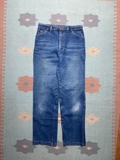 Vintage 70s wrangler jeans faded denim worn made in USA women  s 14 31x30