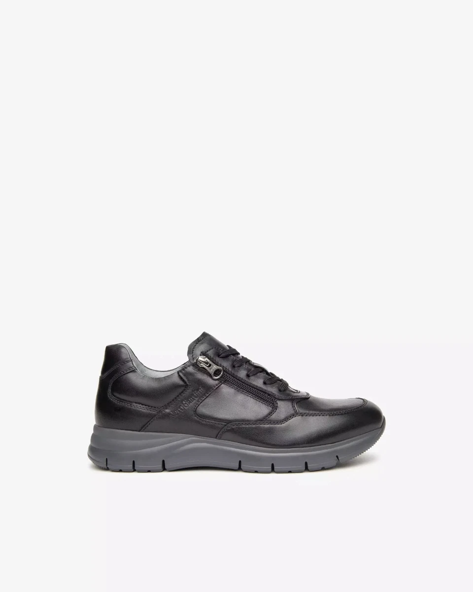 NeroGiardini I400430U Dollarino - Sneakers Uomo In Pelle Testa Di Moro Con Lacci E Lampo - Taglia 41, Larghezza Normale