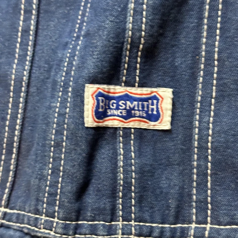 Mono con tirantes Big Smith para hombre 48x30 azul denim ropa de trabajo carpintero bolsillos utilitarios Foto 2 de 4