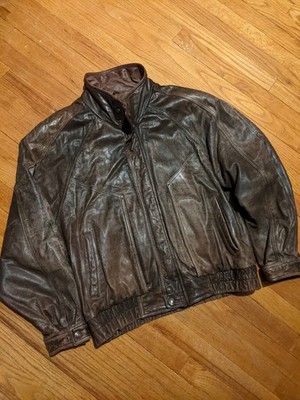 Vintage Wilson Leather Men's Adventure Bound Brown Faded Thinsulate Jacket XL