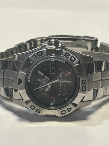 SEIKO RARE VINTAGE SPORT DIVER, 7S36-02L0, GRAY DIAL, ORIG., AUTO, 23J, SS, EXC